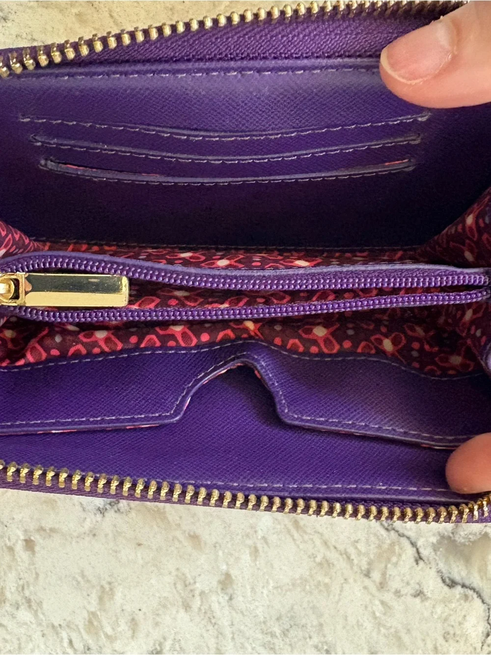 Tory Burch Deep Purple Zip-Around Continental Wallet